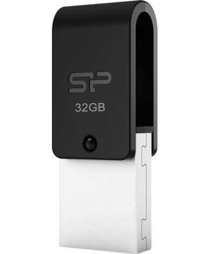 Silicon Power 32GB Mobile X21 USB 2.0/ Micro-USB dual COB flashdrive Zilver