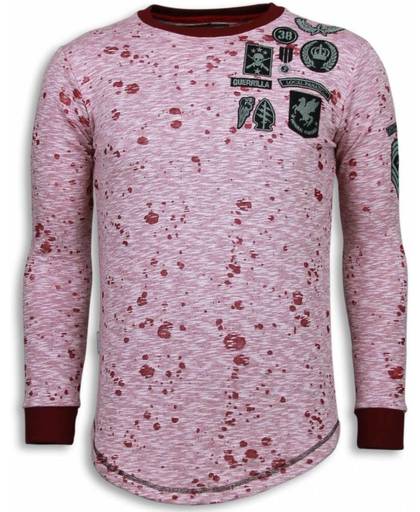 Local Fanatic Longfit Embroidery - Sweater Patches - Guerrilla - Rood - Maten: XL