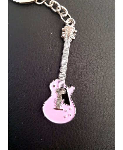 Sleutelhanger gitaar Roze