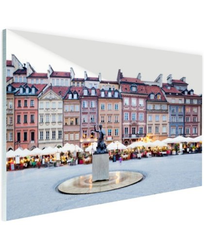 Oude Stad Warschau Glas 180x120 cm - Foto print op Glas (Plexiglas wanddecoratie)