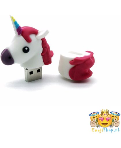 Unicorn USB Stick 16gb - Prachtige 3D geprinte Unicorn Emoji - Bekend van Whatsapp