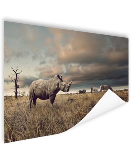 FotoCadeau.nl - Afrikaanse dieren op de savanne Poster 120x80 cm - Foto print op Poster (wanddecoratie)