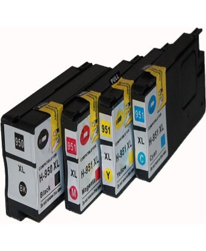 Toners-kopen.nl CN045AE 950XL zwart, CN046AE 951XL cyaan, CN047AE 951XL magenta, CN048AE 951XL geel Set 5x alternatief - compatible patroon voor HP 950XL/951XL (2xBK+1xCMY)