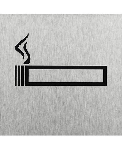 Aluminium deurbordje " pictogram roken toegestaan " 120x120mm