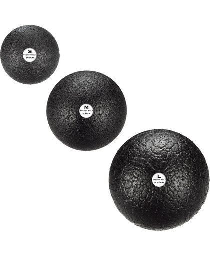 Trendy Sport Massageballen - set van 3 ballen - Trendy Bola - Trigger point therapie ballen - 3 verschillende afmetingen - S(6cm) - M(8cm) - L(10cm) - Zwart