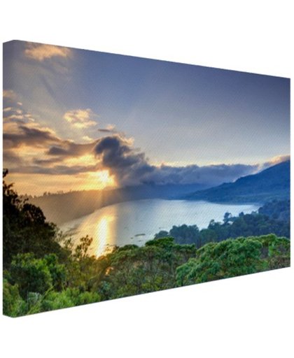 Uitzicht over bergen en meren Azie Canvas 180x120 cm - Foto print op Canvas schilderij (Wanddecoratie)
