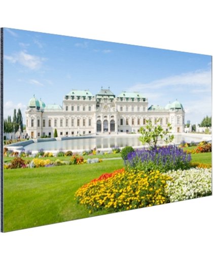 Belvedere Paleis met haar tuinen Aluminium 180x120 cm - Foto print op Aluminium (metaal wanddecoratie)