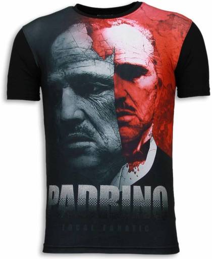 Local Fanatic El Padrino - Digital Rhinestone T-shirt - Zwart - Maten: XL