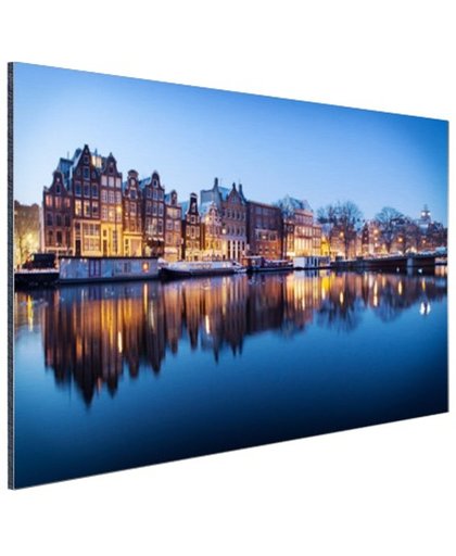 Zonsopgang grachten Amsterdam Aluminium 180x120 cm - Foto print op Aluminium (metaal wanddecoratie)