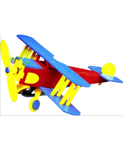 POWERplus Solar Toy Wood Vliegtuig - houten speelgoed bouwpakket vliegtuig model - werkt op zonne-energie
