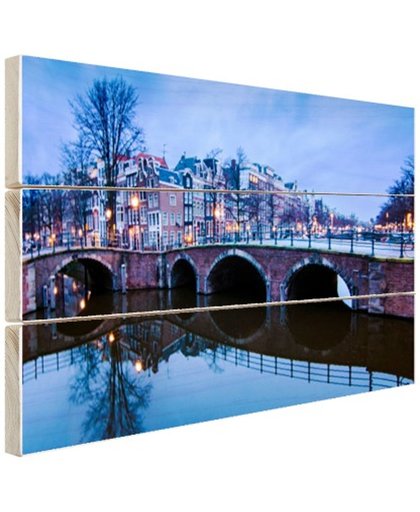 FotoCadeau.nl - Keizersgracht Amsterdam Hout 80x60 cm - Foto print op Hout (Wanddecoratie)