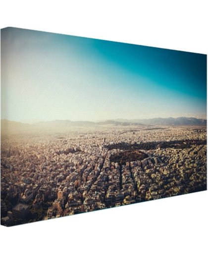 Het uitzicht vanuit de lucht van Athene Canvas 180x120 cm - Foto print op Canvas schilderij (Wanddecoratie)