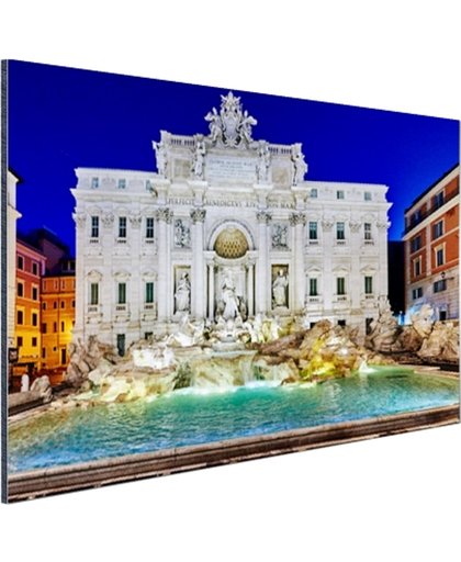 FotoCadeau.nl - Prachtig verlichte Trevi fontein Rome Aluminium 60x40 cm - Foto print op Aluminium (metaal wanddecoratie)
