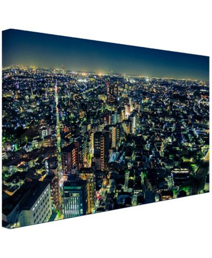 Duizenden lichtjes Tokio Canvas 180x120 cm - Foto print op Canvas schilderij (Wanddecoratie)