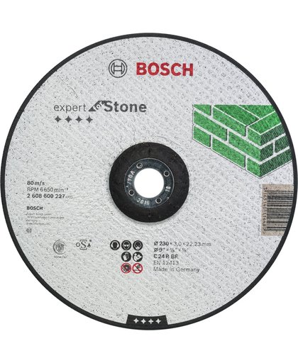 Bosch - Doorslijpschijf gebogen Expert for Stone C 24 R BF, 230 mm, 22,23 mm, 3,0 mm