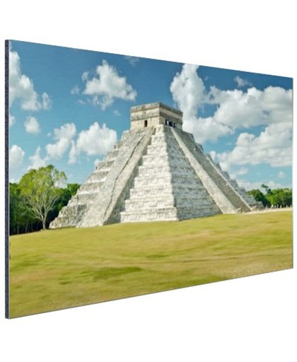 Maya Piramide van Kukulkan  Aluminium 180x120 cm - Foto print op Aluminium (metaal wanddecoratie)