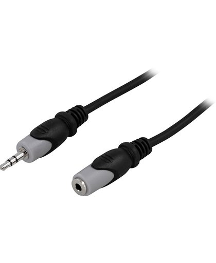 DELTACO MM-162, 3.5mm - 3.5mm Zwart, Grijs audio kabel, 5m