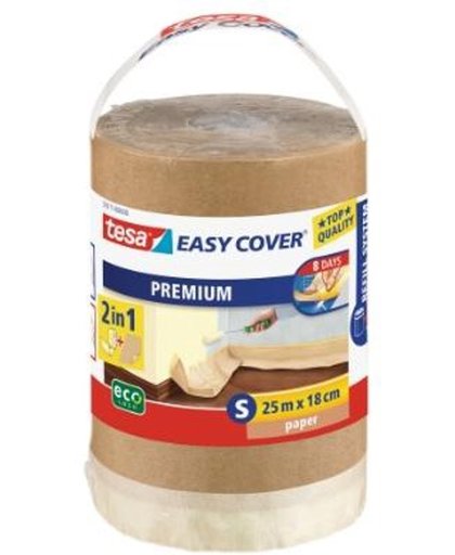 Tesa Easy Cover afdekfolie premium s papier 25m x 18cm navulling