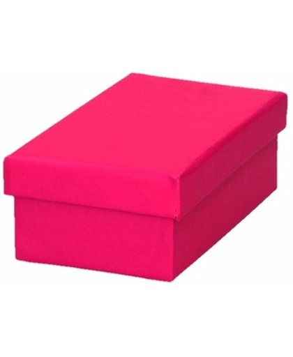 Roze cadeaudoosje / kadodoosje 13 cm rechthoekig
