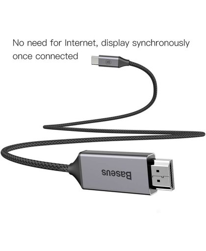 Baseus USB-C Male naar HDMI Male kabel - 1.8M - 4K Geschikt - Zwart