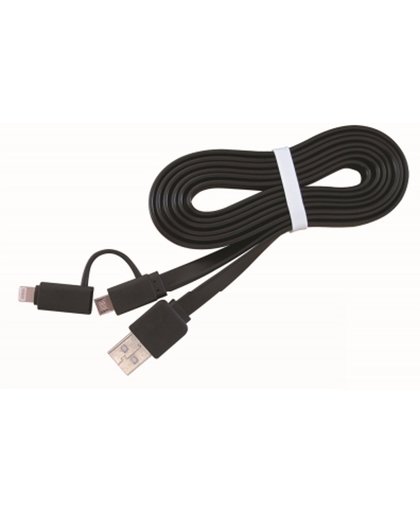CablExpert CC-USB2-AMLM2-1M - Oplaadkabel MicroUSB + Lightning