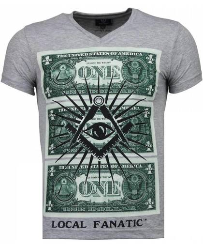 Local Fanatic One Dollar Eye - T-shirt - Grijs - Maten: XL