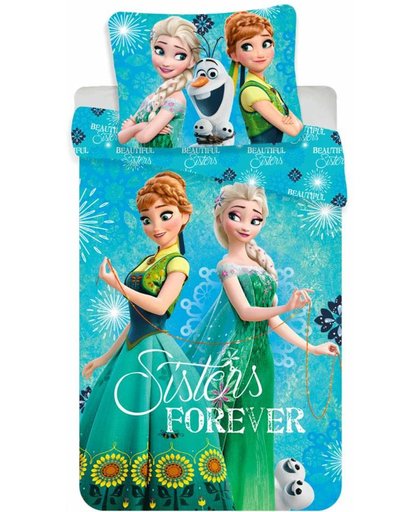 Disney Frozen sisters forever Dekbedovertrek Eenpersoons 140x200+70x90 cm Roze