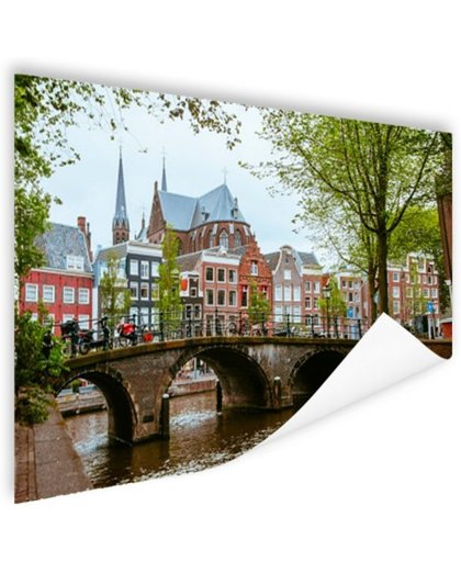 Gracht centrum van Amsterdam Poster 150x75 cm - Foto print op Poster (wanddecoratie)