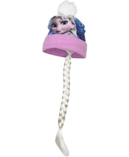 Disney Frozen - Kinder Muts Elsa met vlecht (Roze) Maat 54