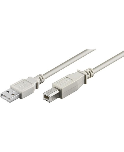 Wentronic USB 2.0 AB 180 LC HiSpeed 2.0, 1.8m 1.8m USB A USB B Mannelijk Mannelijk Grijs USB-kabel