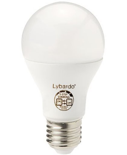E27 LED Lamp Lybardo 3-stap Dimbaar, 8.5 Watt 2700K