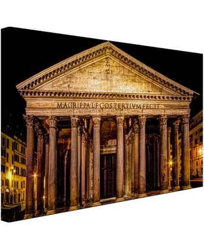 Pantheon Rome in de nacht Canvas 180x120 cm - Foto print op Canvas schilderij (Wanddecoratie)
