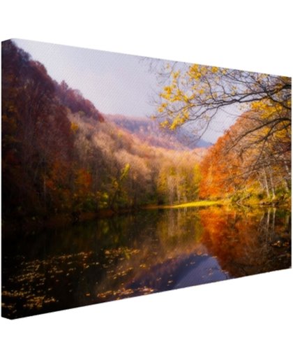 De typische herfstachtige natuur Canvas 180x120 cm - Foto print op Canvas schilderij (Wanddecoratie)