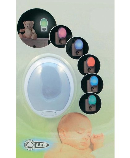 Multicolor LED Nachtlampje Met 7 Kleuren - Stopcontact Nacht Lamp Voor Baby Kamer & Kind Slaapkamer / Kinderkamer