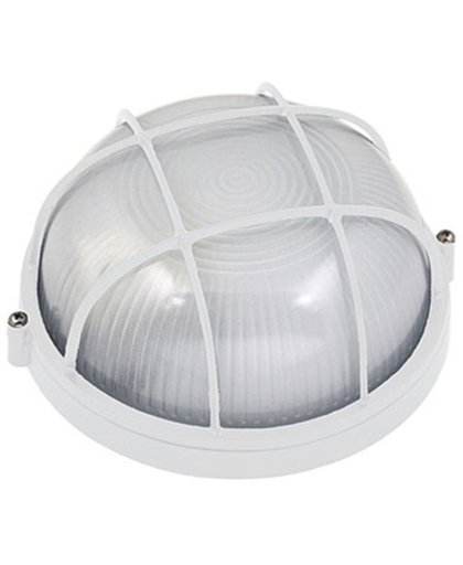 Tuinverlichting / Buitenverlichting / Buitenlamp / Wandlamp Rond Mat Wit 17x8cm Modern Aluminium/Glas E27 IP54