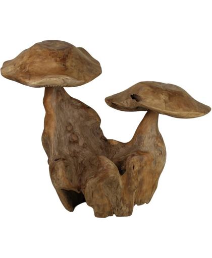 HSM Collection - Decoratie paddenstoel - big - blank - teak