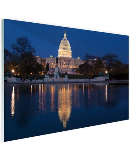 Verenigde Staten Capitool Glas 180x120 cm - Foto print op Glas (Plexiglas wanddecoratie)