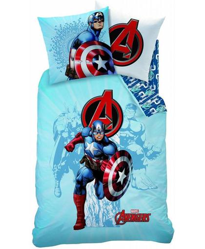 Marvel Avengers Power - Dekbedovertrek - Eenpersoons - 140 x 200 cm - Blauw