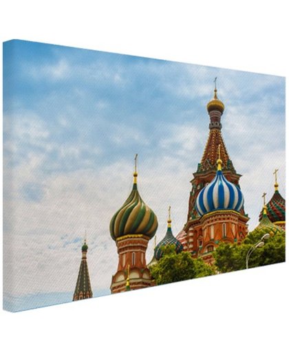 FotoCadeau.nl - Koepels Basiliuskathedraal Moskou Canvas 60x40 cm - Foto print op Canvas schilderij (Wanddecoratie)