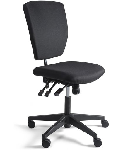 24Designs Bedrijfsstoel Laag Stof Nylon - Verstelbare Zithoogte 48 - 63 Cm - Zwart