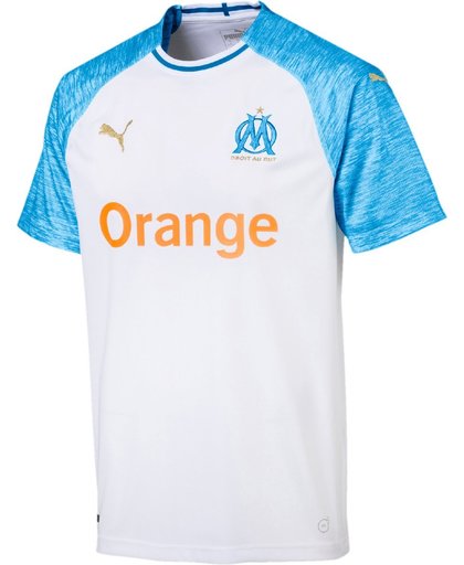 PUMA Olympique de Marseille HOME Shirt Replica Wedstrijdshirt Heren - Puma White-Bleu Azur