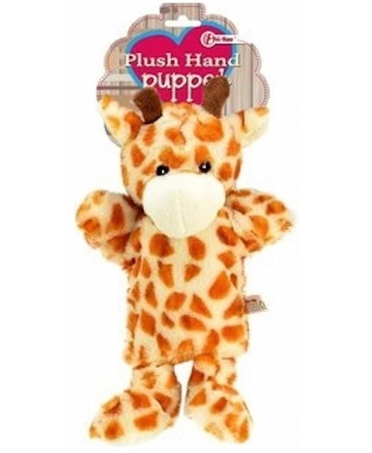 Pluche handpop giraf 21 cm