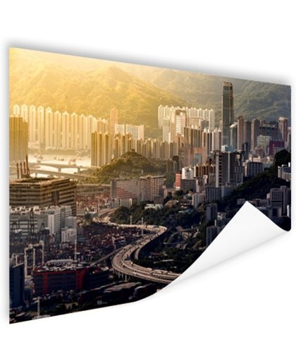 FotoCadeau.nl - Uitzicht over Hong Kong Poster 60x40 cm - Foto print op Poster (wanddecoratie)