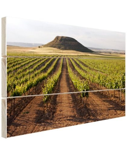 FotoCadeau.nl - Landelijke wijngaard fotoafdruk Hout 60x40 cm - Foto print op Hout (Wanddecoratie)