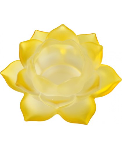 Sfeerlicht - Lotus - glas - geel - 5.5 x 12 cm