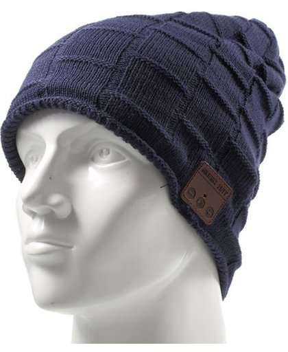 GadgetBay Bluetooth muziekmuts knitted blauw music hat