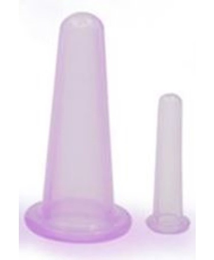 Massage cupping set voor het gezicht / faciale cupping,  3.6 cm + tijdelijk 1.5 cm cup gratis  KLEUR PAARS