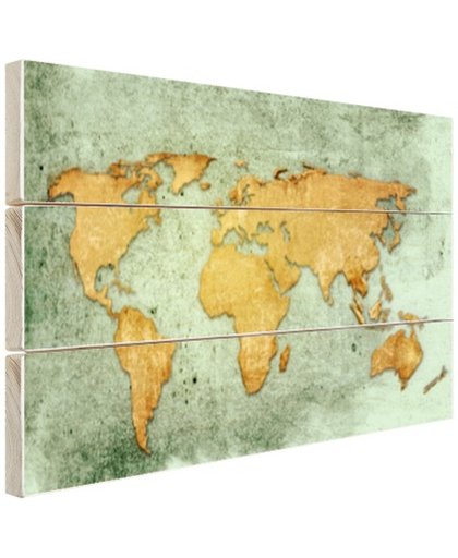 Wereldkaart texturen en achtergronden Hout 30x20 cm - Foto print op Hout (Wanddecoratie)