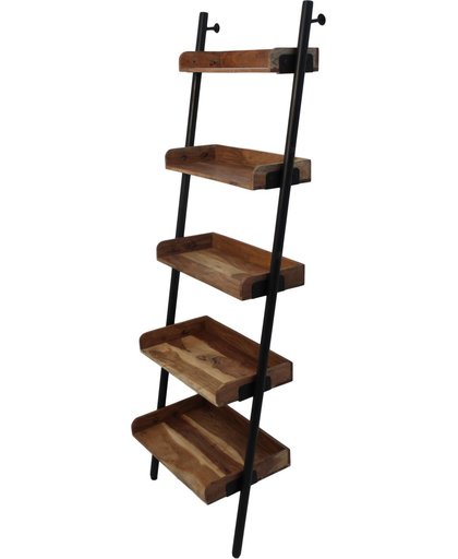 HSM Collection - Decoratieve ladder - powdercoated black - acacia