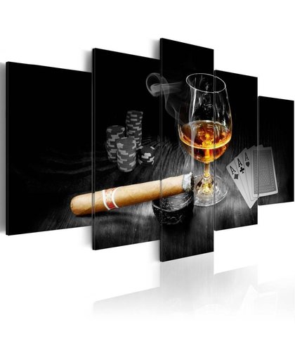 Schilderij - Duister Geheim - Whiskey en Sigaar